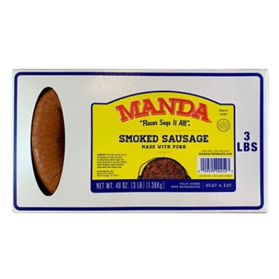 slide 1 of 1, Manda 3# Smoked Sausage, 3 lb