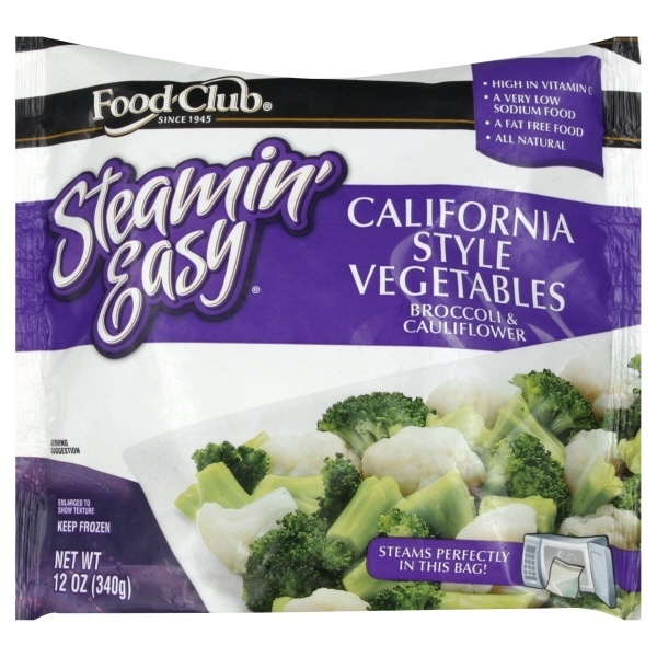 slide 1 of 1, Food Club Steamin' Easy, California Style Vegetables Broccoli & Cauliflower, 12 oz