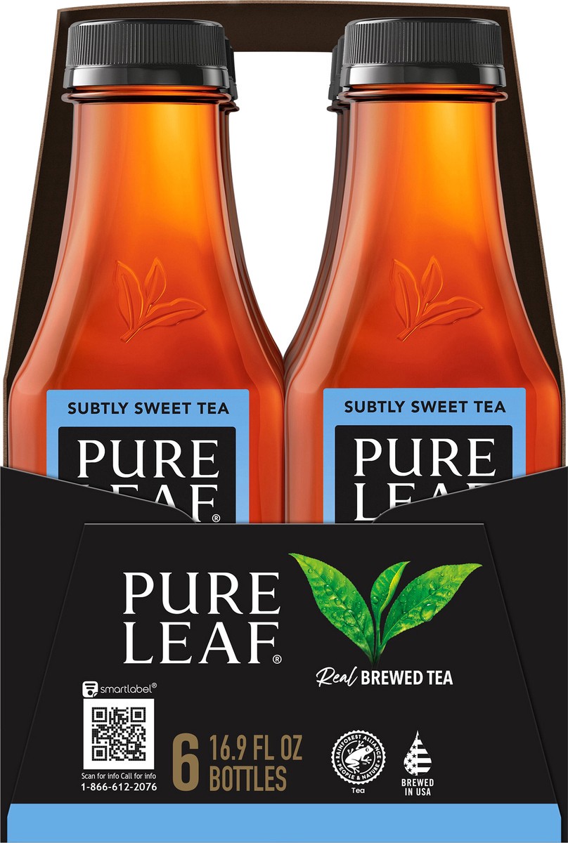 slide 3 of 3, Pure Leaf Real Brewed Tea Subtly Sweet Tea 16.9 Fl Oz 6 Count Bottles, 101.4 oz