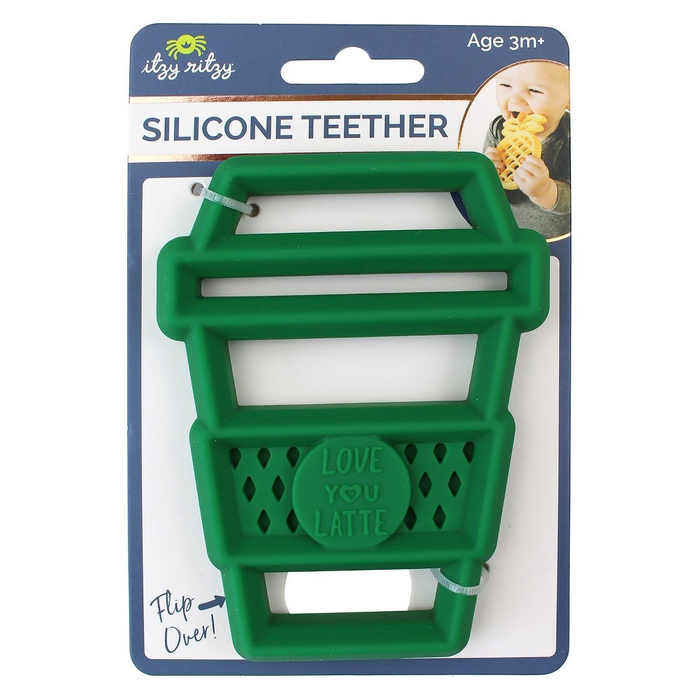 slide 2 of 2, Itzy Ritzy Silicone Teether Latte - Green, 1 ct