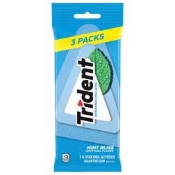 Trident Sugar Free Chewing Gum - Mint Bliss, 3 Pk