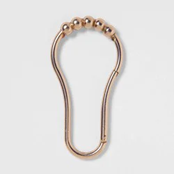 V Hook Shower Curtain Rings Brushed Nickel - Threshold™: Zinc Alloy, Nickel-Plated, 12-Pack