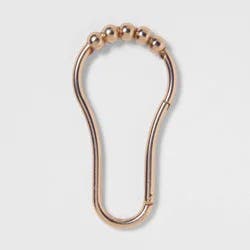 V Hook Shower Curtain Rings Brushed Nickel - Threshold™: Zinc Alloy, Nickel-Plated, 12-Pack