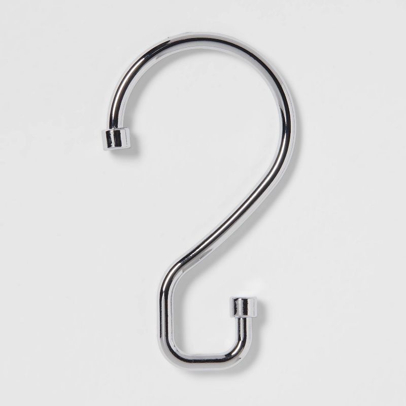 slide 1 of 3, S Hook without Roller Ball Shower Curtain Rings Chrome - Made By Design, 1 ct