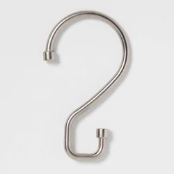 S Hook without Roller Ball Shower Curtain Rings Brushed Nickel - Threshold™