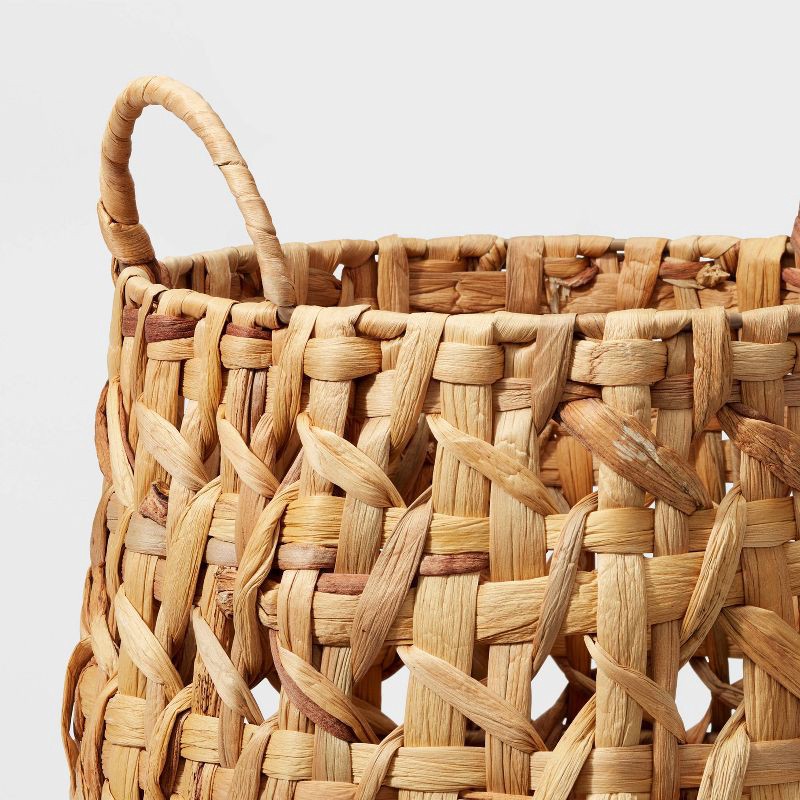 slide 2 of 3, Woven Natural Decorative Cane Pattern Small Basket - Threshold™, 1 ct