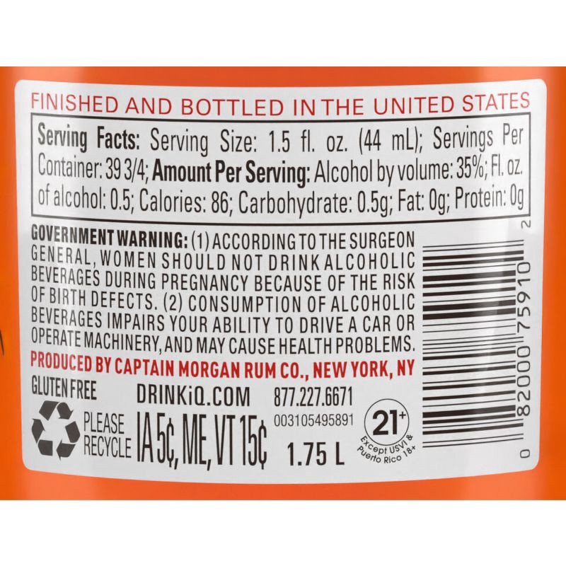 slide 7 of 9, Captain Morgan Spiced Rum - 1.75L Plastic Bottle, 1.75 liter