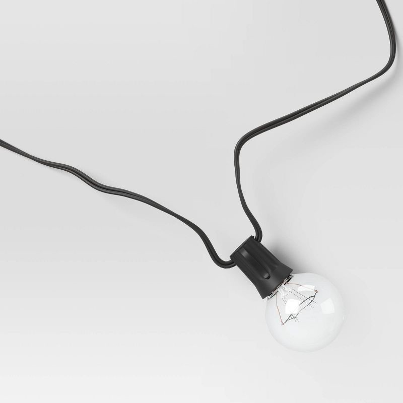 slide 4 of 4, 20ct Incandescent Outdoor String Lights G40 Clear Bulbs - Black Wire - Room Essentials™: UL Listed, Indoor/Outdoor Use, 20 ct