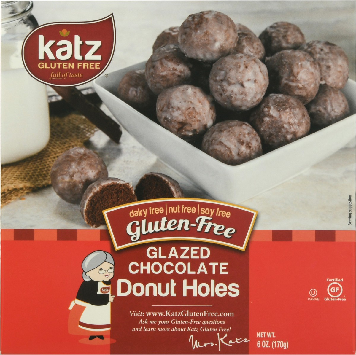 slide 13 of 14, Katz Gluten-Free Glazed Chocolate Donut Holes 6 oz, 6 oz