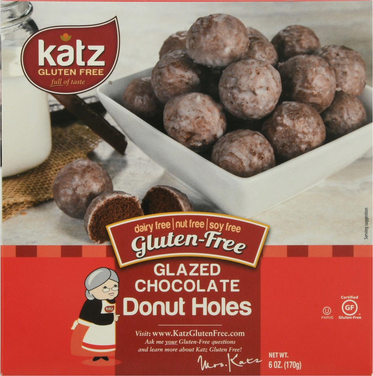 slide 14 of 14, Katz Gluten-Free Glazed Chocolate Donut Holes 6 oz, 6 oz