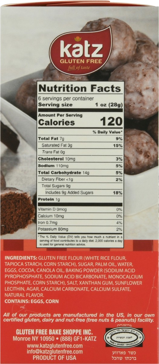 slide 9 of 14, Katz Gluten-Free Glazed Chocolate Donut Holes 6 oz, 6 oz