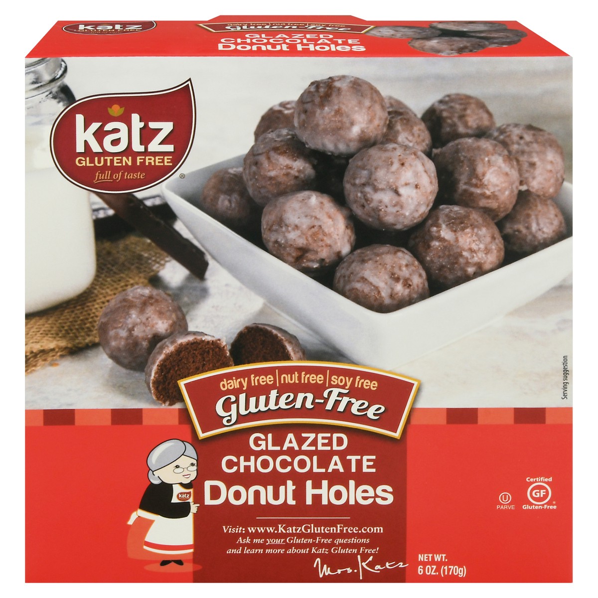 slide 1 of 14, Katz Gluten-Free Glazed Chocolate Donut Holes 6 oz, 6 oz