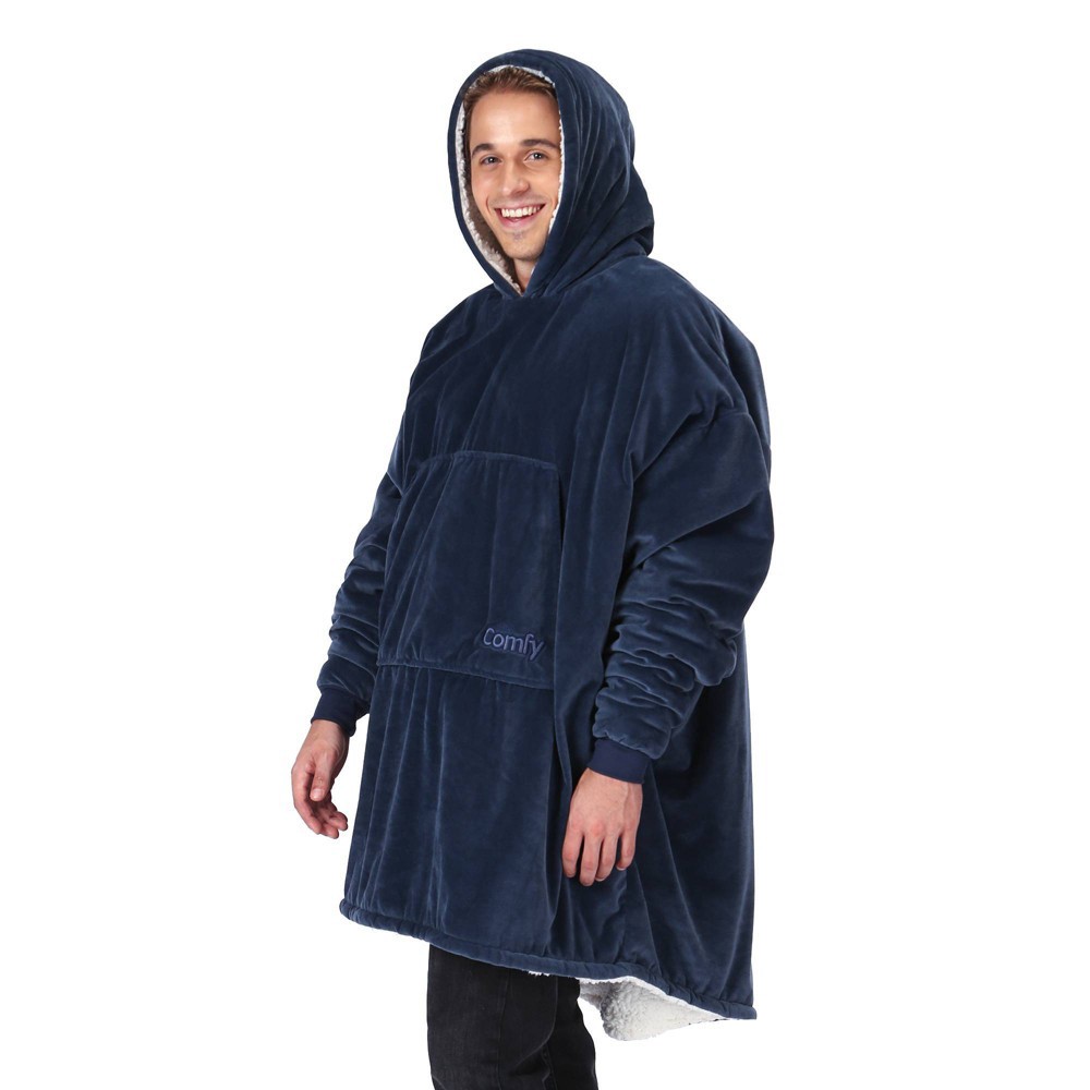 slide 5 of 12, The Comfy Original Wearable Blanket - Blue, 1 ct