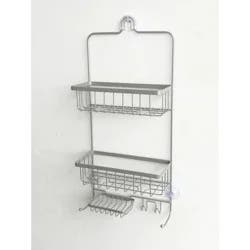 Bathroom Shower Caddy Brushed Nickel - Threshold™: Rust-Resistant Hanging Organizer, Storage Shelf, PVC & Steel