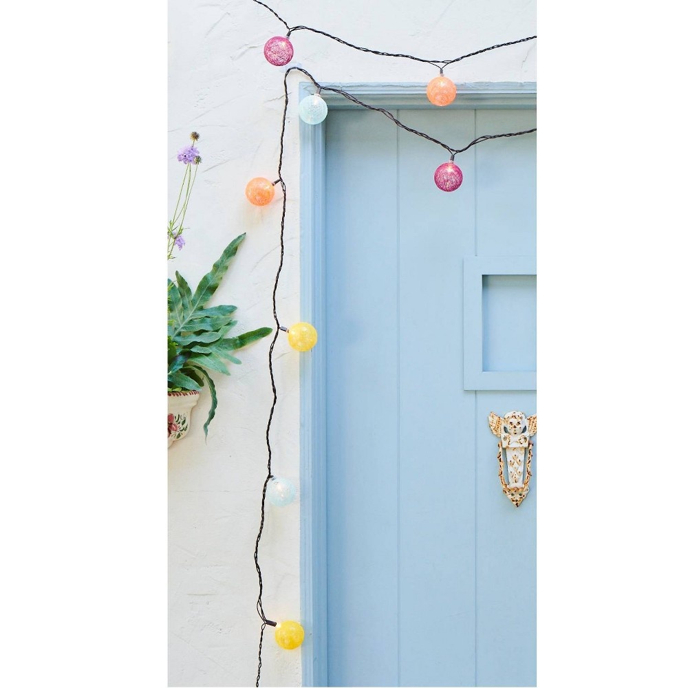 slide 2 of 3, Incandescent Mini Outdoor Colored String Orb String Lights - Opalhouse, 10 ct