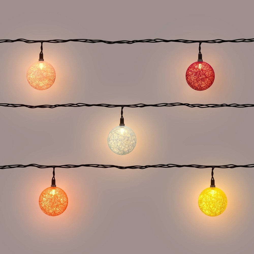 slide 3 of 3, Incandescent Mini Outdoor Colored String Orb String Lights - Opalhouse, 10 ct
