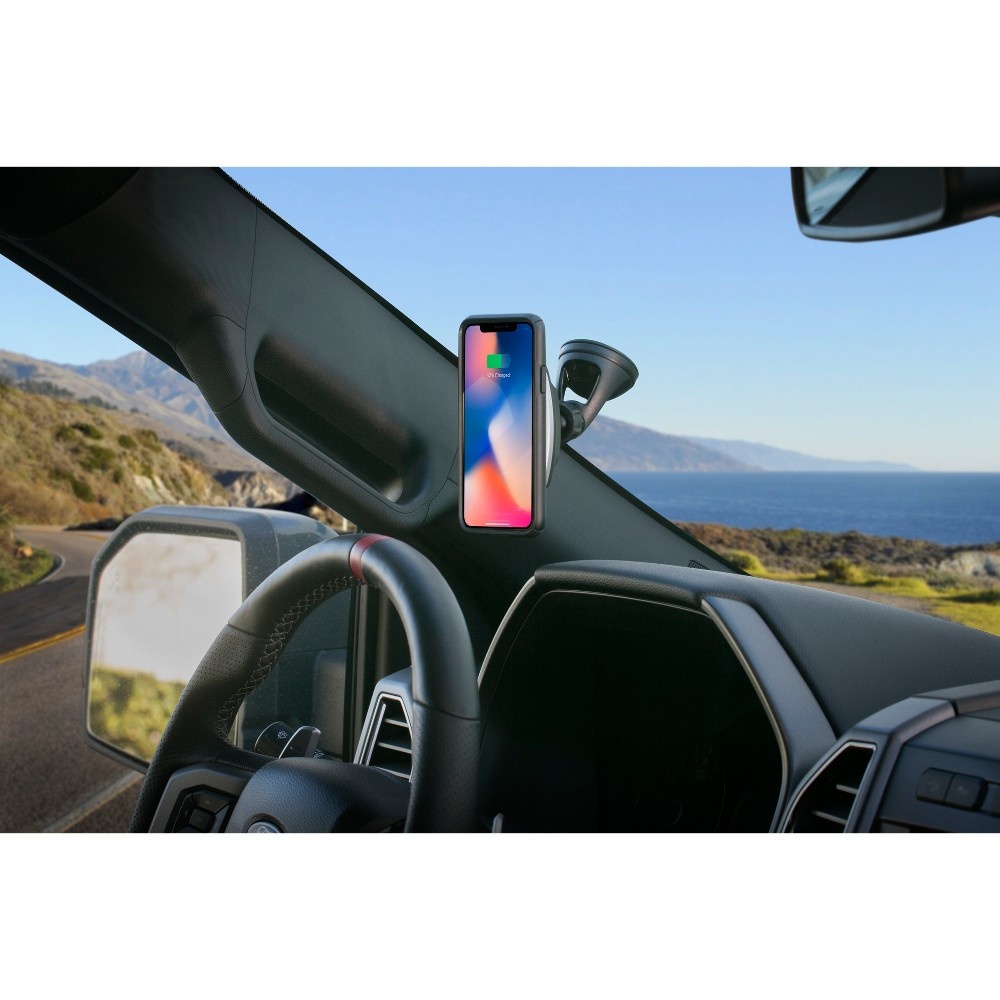 slide 5 of 6, Scosche MagicMount Pro Window/Dash Magnetic Mount with 10W Qi Wireless Car Charger - Black/Silver, 1 ct