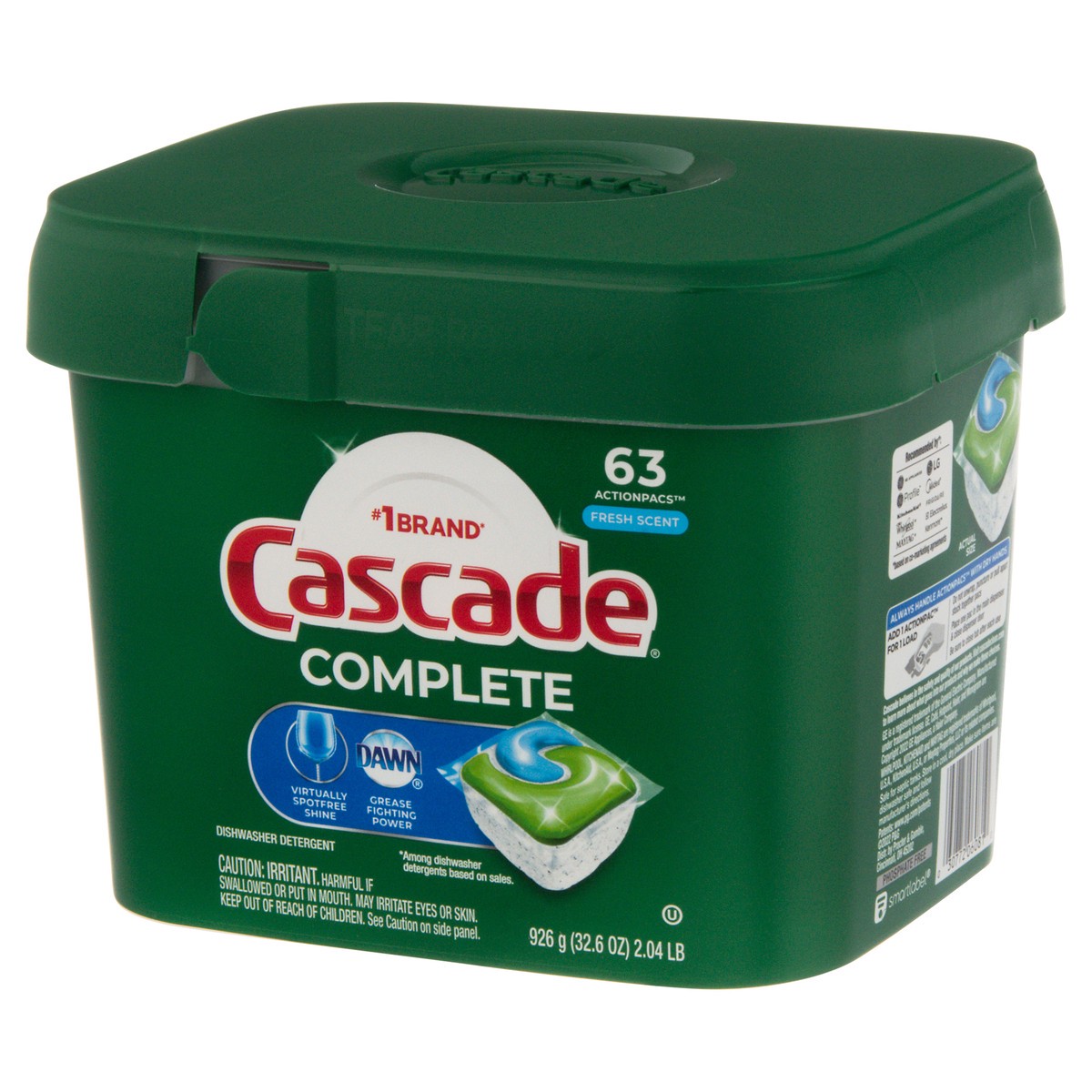 slide 9 of 9, Cascade Fresh Scent Actionpacs Complete, 63 ct