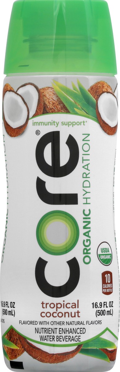 slide 1 of 10, CORE Organic Tropical Coconut Fruit Infused Beverage, 16.9 fl oz bottle, 16.9 fl oz