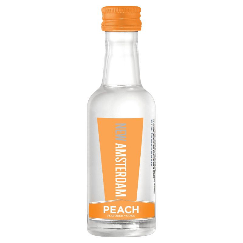 slide 1 of 5, New Amsterdam Peach Flavored Vodka - 50ml Bottle, 50 ml