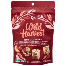 Wild Harvest Nut Clusters, Cranberry Cashew Almond, 3 Ounce