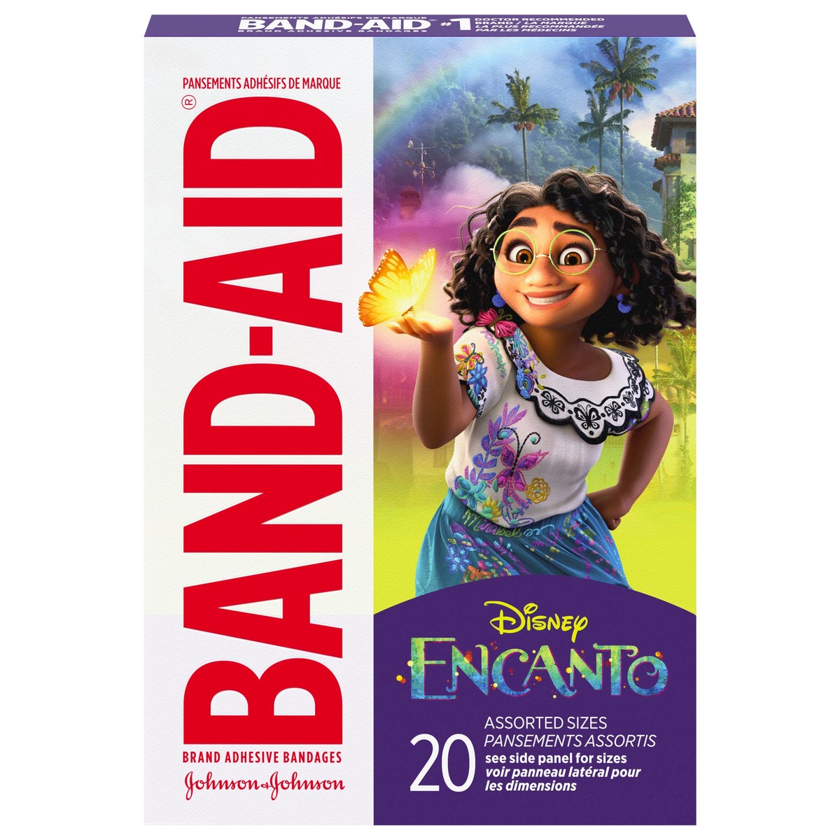 slide 8 of 11, BAND-AID Adhesive Bandages for Minor Cuts & Scrapes, Wound Care Featuring Disney's Encanto Characters, Fun Bandages for Kids and Toddlers, Assorted Sizes, 20 Count, 20 ct
