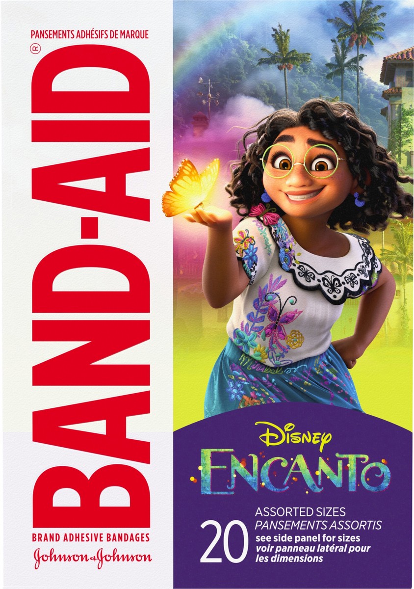 slide 10 of 11, BAND-AID Adhesive Bandages for Minor Cuts & Scrapes, Wound Care Featuring Disney's Encanto Characters, Fun Bandages for Kids and Toddlers, Assorted Sizes, 20 Count, 20 ct