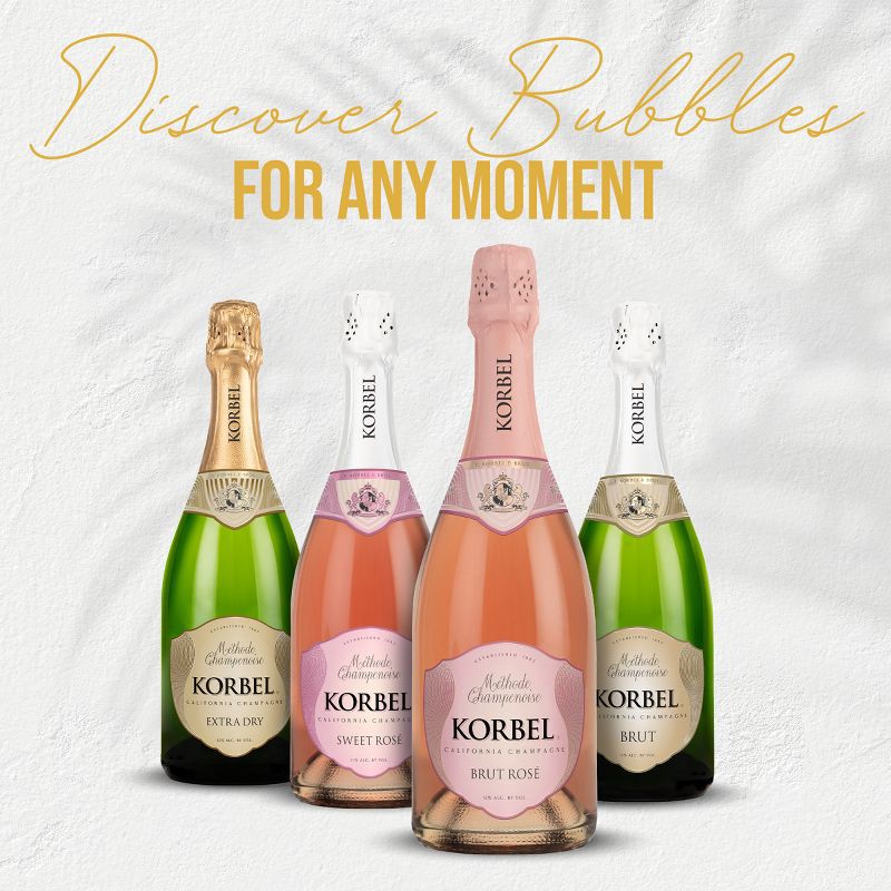 slide 7 of 9, Korbel Brut Rosé Champagne - 4pk/187ml Bottles, 4 ct; 187 ml