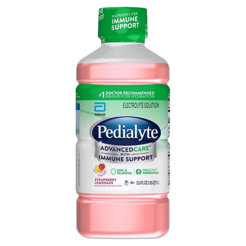 slide 1 of 9, Pedialyte Advanced Care Electrolyte Solution Hydration Drink - Strawberry Lemonade - 33.8 fl oz, 33.8 fl oz