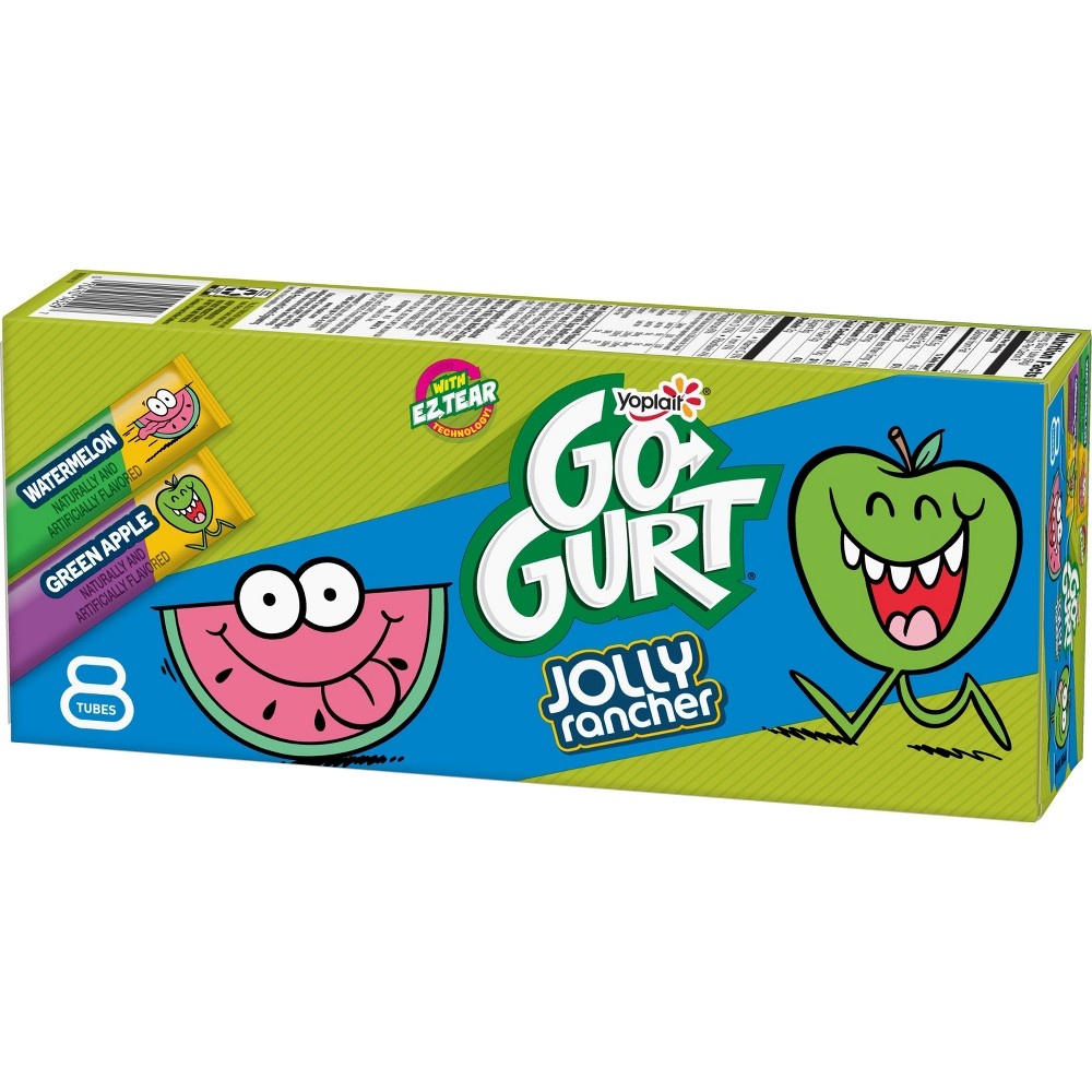 slide 3 of 3, Yoplait Go-Gurt Watermelon & Green Apple Jolly Rancher Kids' Yogurt Tubes, 8 ct, 2 oz