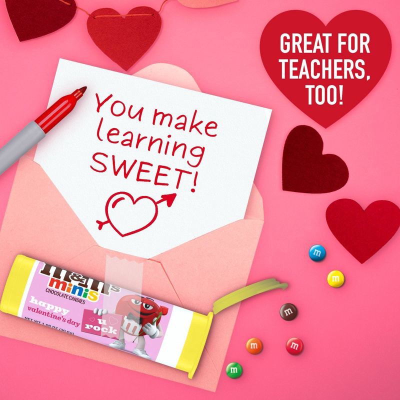 slide 4 of 8, M&M's Milk Chocolate Valentine's Candy Gift Mini Tube - 1.08oz, 1.08 oz