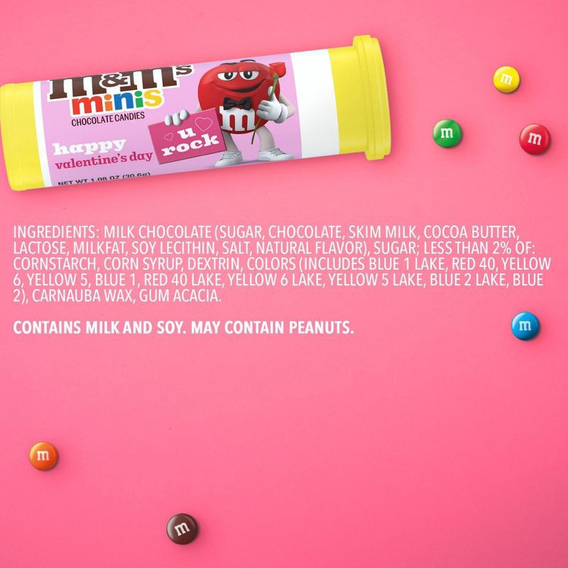 slide 6 of 8, M&M's Milk Chocolate Valentine's Candy Gift Mini Tube - 1.08oz, 1.08 oz