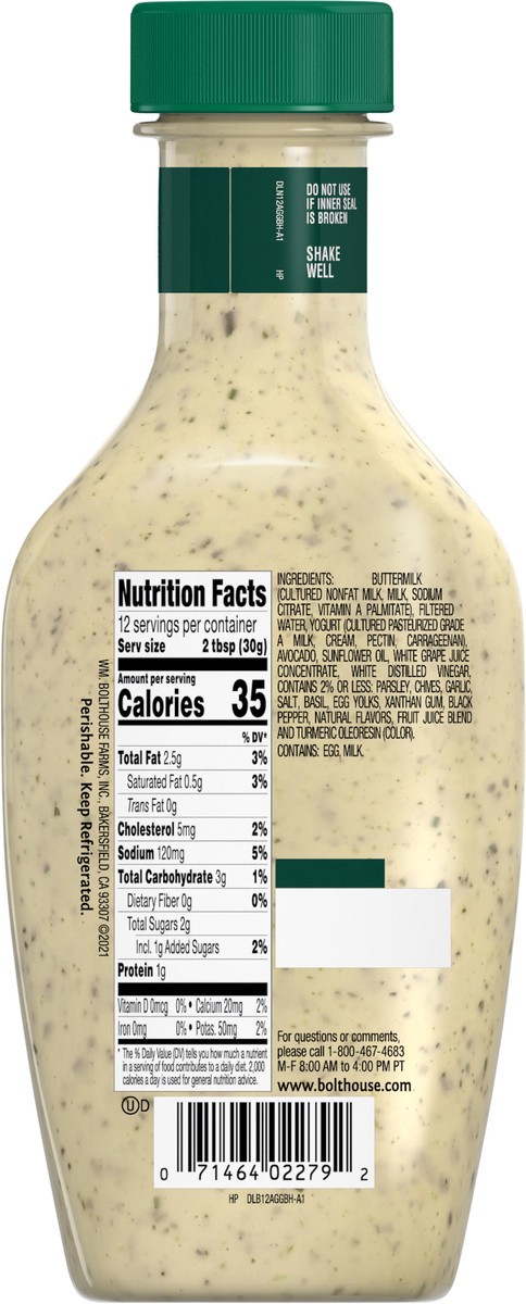 slide 3 of 5, Bolthouse Farms Avocado Green Goddess Yogurt Dressing & Dip 12 fl oz, 12 fl oz