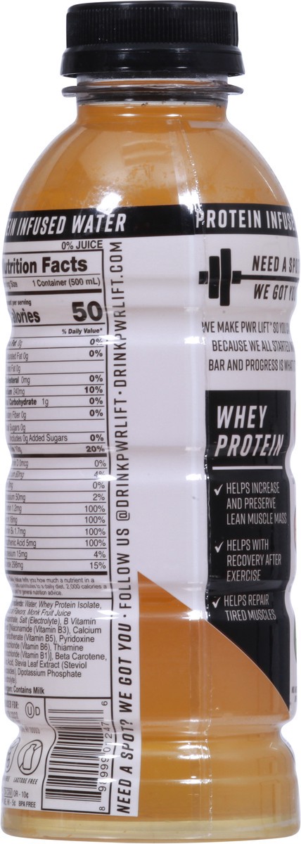 slide 3 of 9, Pwr Lift Protein Infused Water - Orange Mango - 16.9 oz, 16.9 oz