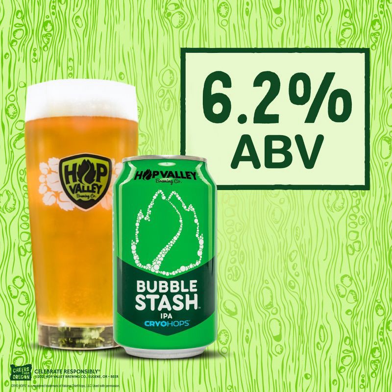 slide 2 of 9, Hop Valley Brewing Co. Hop Valley Bubble Stash IPA Beer - 6pk/12 fl oz Cans, 6 ct; 12 fl oz