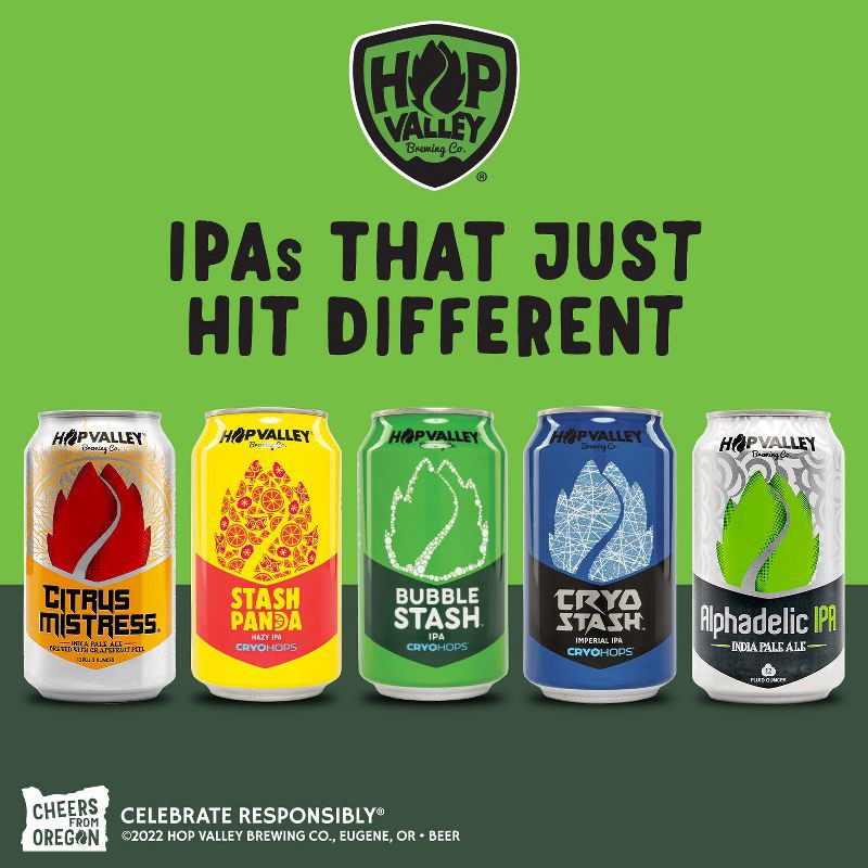 slide 6 of 9, Hop Valley Brewing Co. Hop Valley Bubble Stash IPA Beer - 6pk/12 fl oz Cans, 6 ct; 12 fl oz