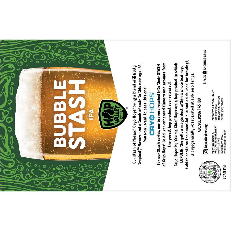 slide 7 of 9, Hop Valley Brewing Co. Hop Valley Bubble Stash IPA Beer - 6pk/12 fl oz Cans, 6 ct; 12 fl oz
