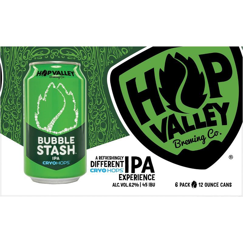 slide 9 of 9, Hop Valley Brewing Co. Hop Valley Bubble Stash IPA Beer - 6pk/12 fl oz Cans, 6 ct; 12 fl oz