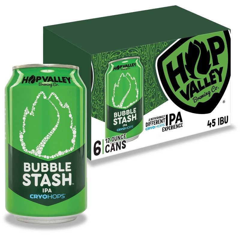 slide 1 of 9, Hop Valley Brewing Co. Hop Valley Bubble Stash IPA Beer - 6pk/12 fl oz Cans, 6 ct; 12 fl oz