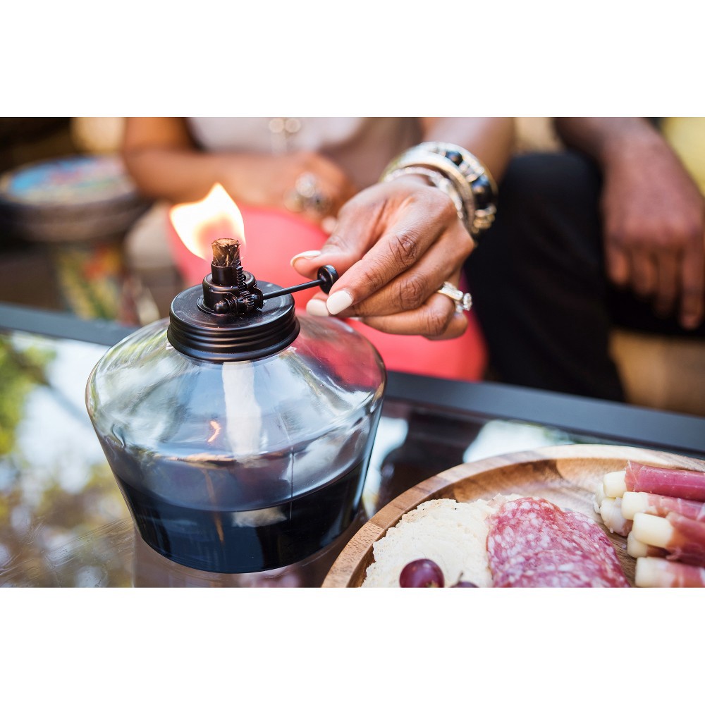 slide 4 of 4, Glass Outdoor Tabletop Torch Blue - TIKI, 1 ct