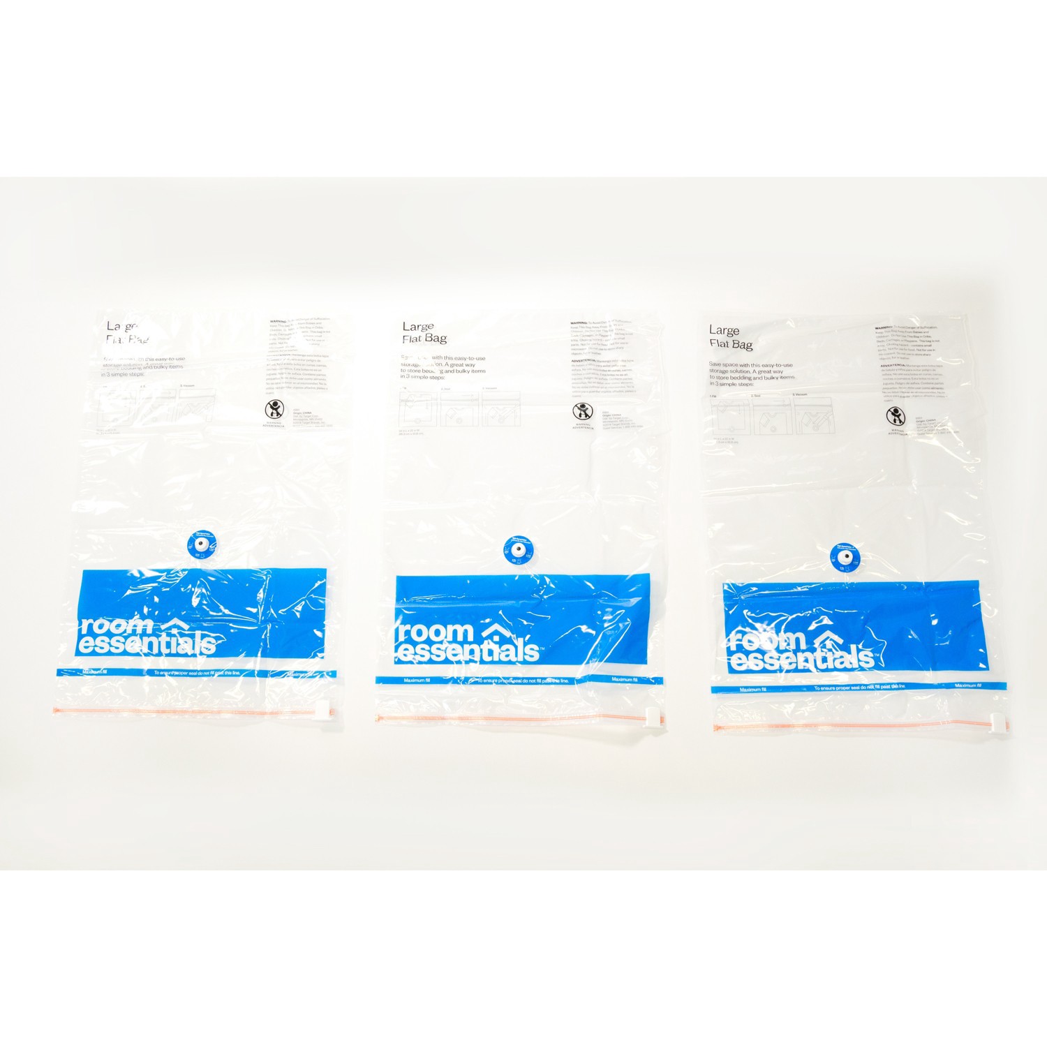 3 Large Compression Bags Clear - Room Essentials 1 ct