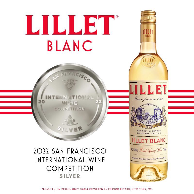 slide 6 of 9, Lillet Aperitif Blanc - 750ml Bottle, 750 ml