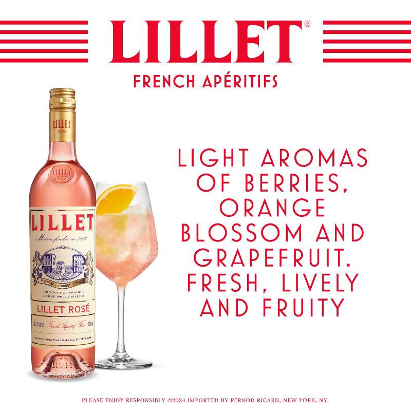 slide 5 of 9, Lillet Aperitif Rose - 750ml Bottle, 750 ml