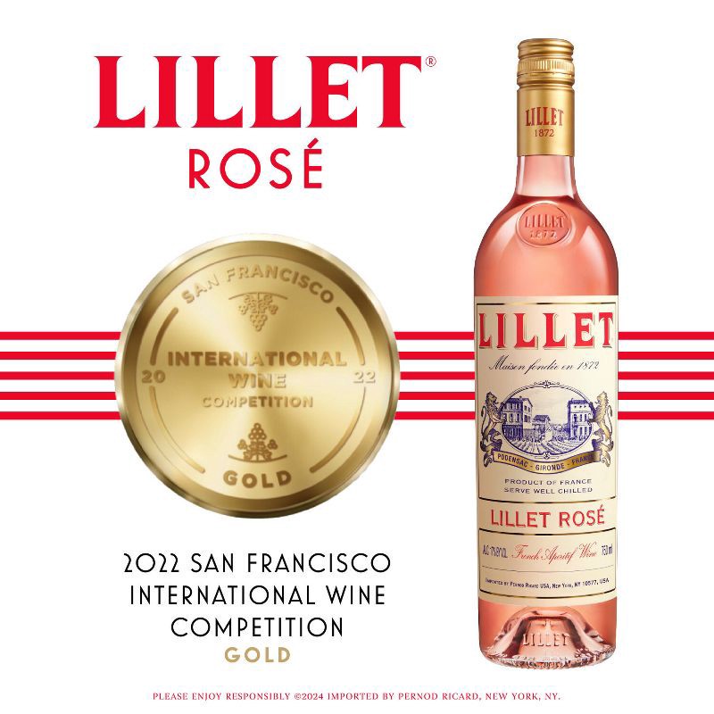 slide 6 of 9, Lillet Aperitif Rose - 750ml Bottle, 750 ml