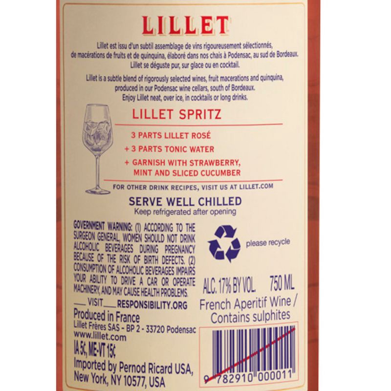 slide 7 of 9, Lillet Aperitif Rose - 750ml Bottle, 750 ml