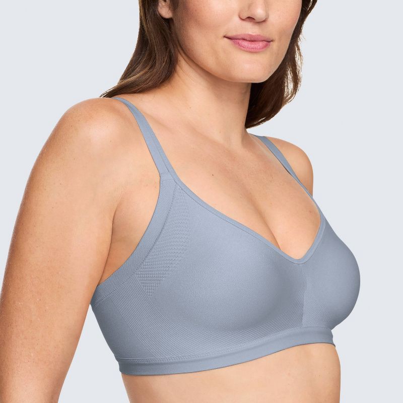 slide 3 of 6, Simply Perfect by Warner's Women's Underarm Smoothing Seamless Wireless Bra - Blue Tempest XL: Nylon Spandex Blend, Adjustable Straps, 1 ct