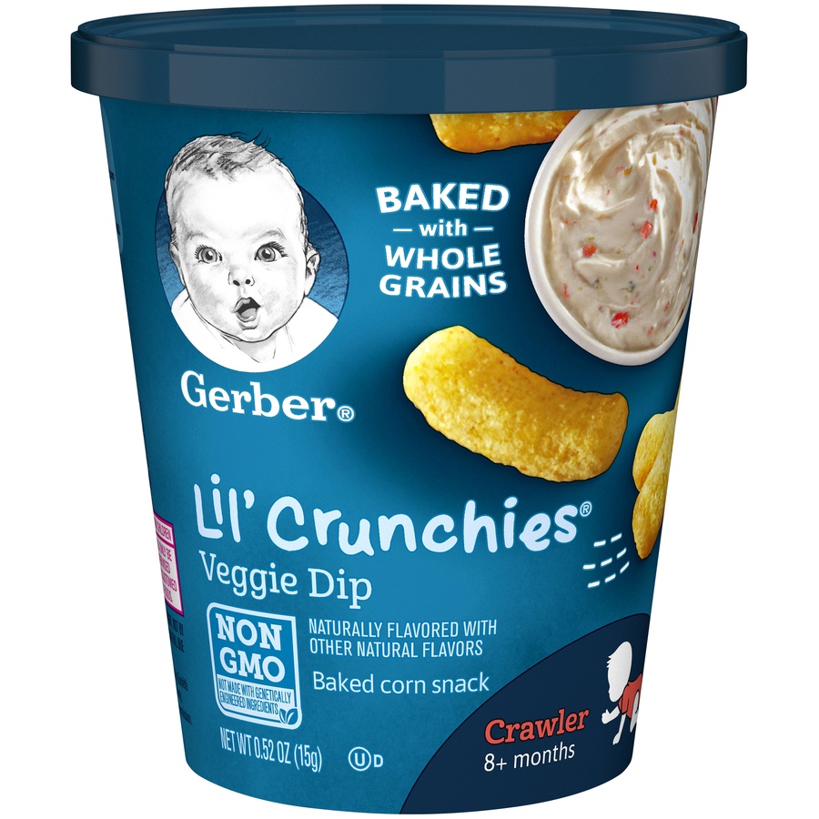 slide 1 of 7, Gerber Lil' Crunchies, Veggie Dip, 0.52 oz