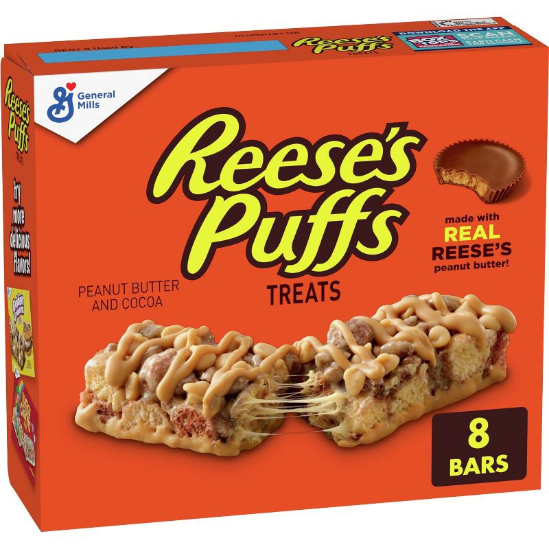 slide 1 of 10, Reese's Puffs Cereal Snack Bars - 8ct, 8 ct