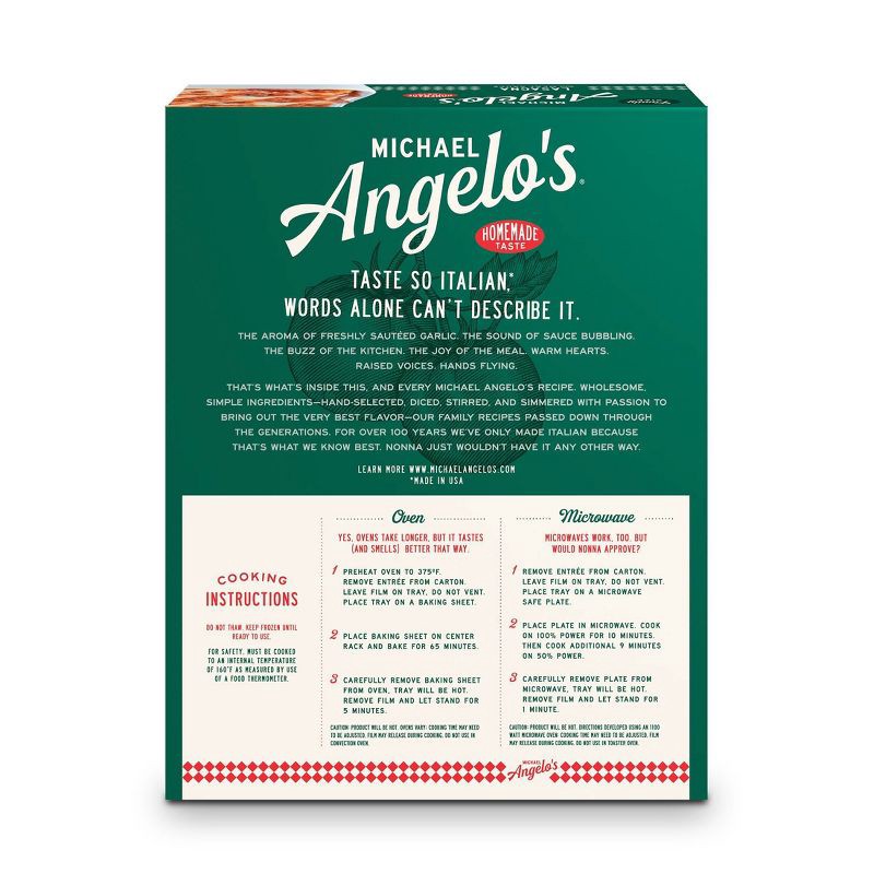 slide 5 of 8, Michael Angelo's Frozen Lasagna with Meat Sauce - 32oz, 32 oz