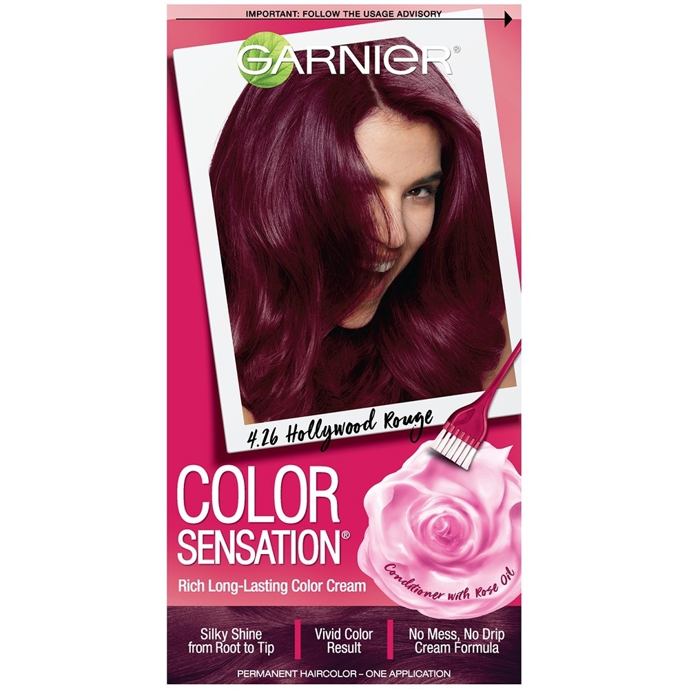 slide 1 of 7, Color Sensation Hair Color Rich Long-Lasting Color Cream - Burgundy, 1 ct
